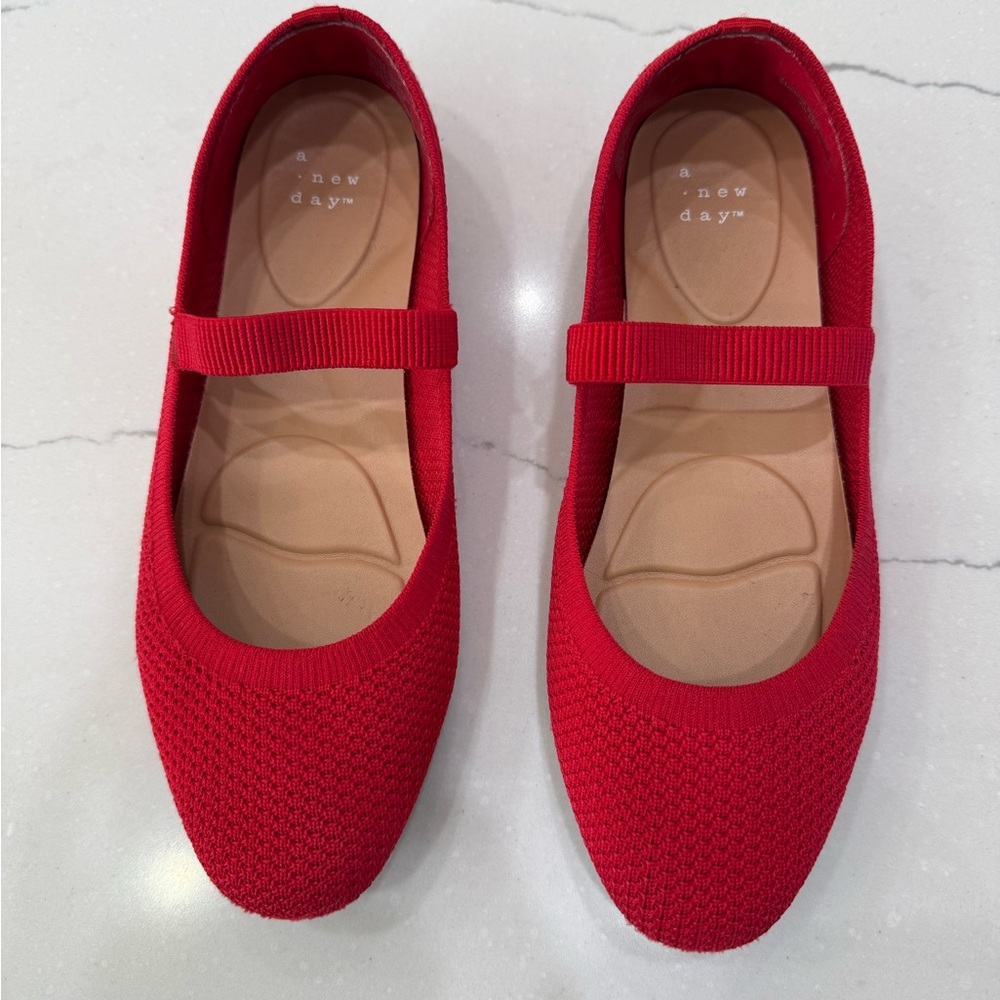 A New Day Women's Red Mary Jane Flats